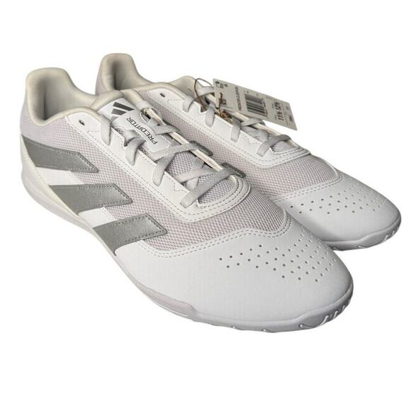 Adidas NEW Predator Club Soccer Shoes White Gray Men’s 11.5 Women’s 12.5 - Picture 1 of 7